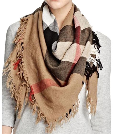 burberry color check square scarf|burberry check scarf wool fringe.